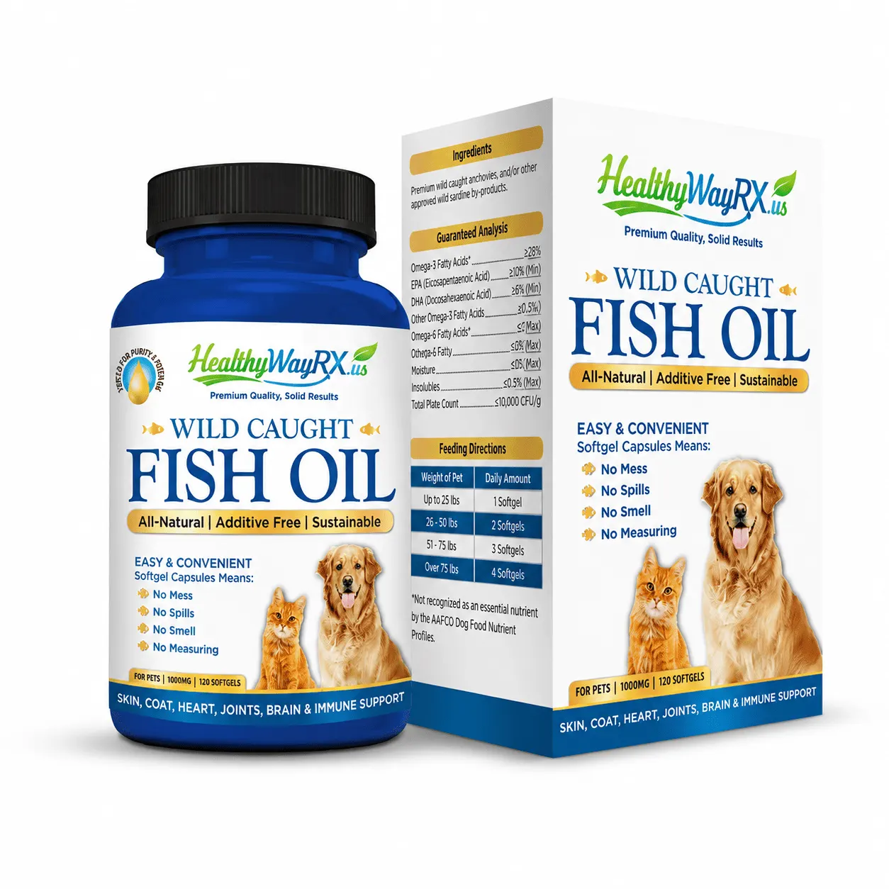 HealthyWayRx Wild Caught Fish Oil for Dogs & Cats
